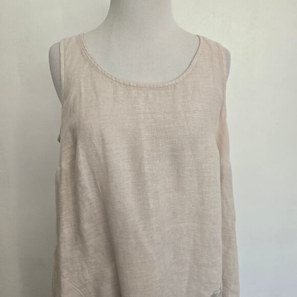 J. Jill Pure Jill Linen Maxi Dress Midi Dress Tan Watercolor Floral Women SP - Picture 4 of 11